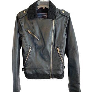 Tommy Hilfiger Faux Leather Jacket  with Sherpa Lining Ladies XS